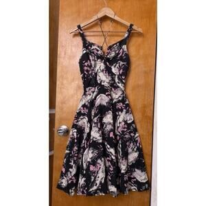 Trashy Diva L'Amour Dress in Hurricane Ladies Black Pink Pinup size 0 40s Rayon